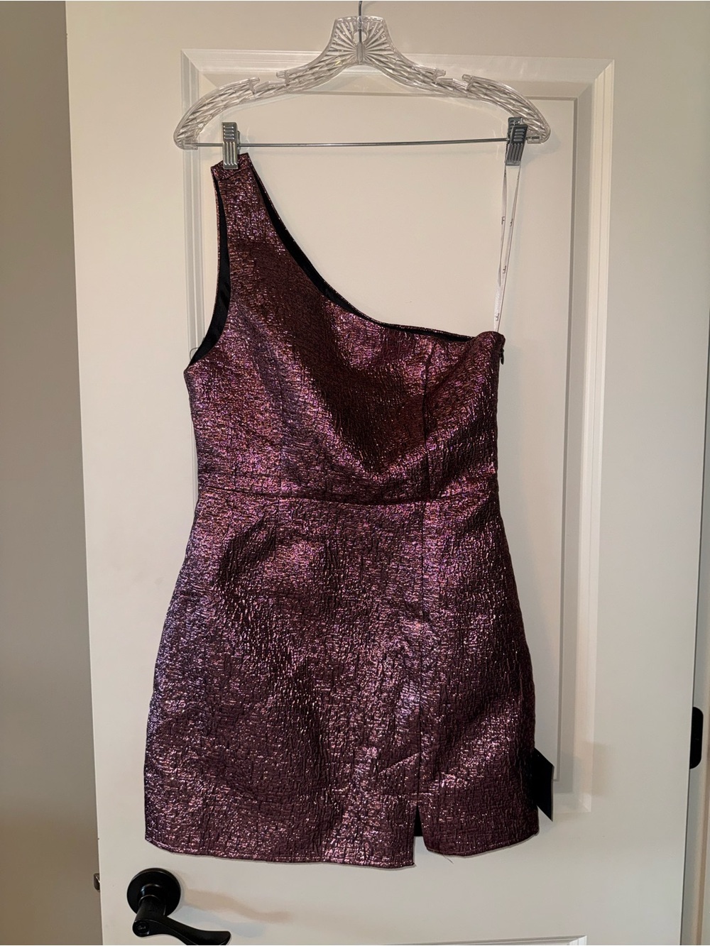 Lulus Metallic One-Shoulder Purple Party Dress